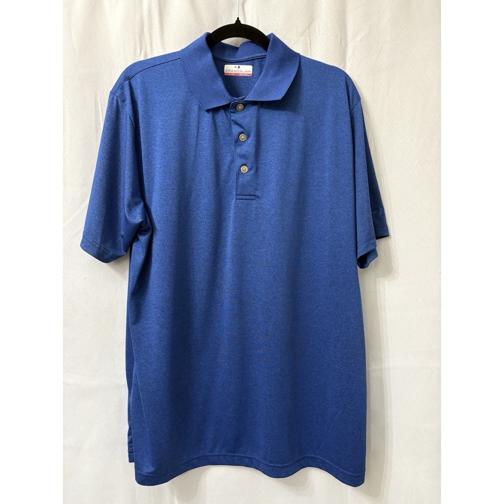 Grand Slam Polo Shirt polyester golf shirt‎ blue Size Large